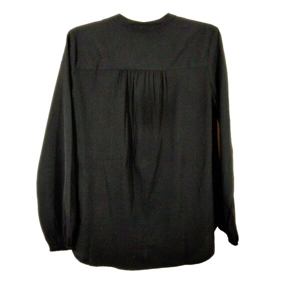 NWT Buckhead Besties Womans Small Top Blouse Black Long Sleeve Elastic Wrist - Picture 2 of 6